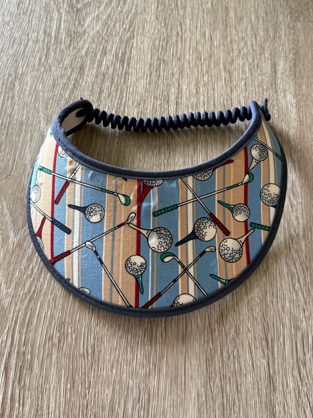 🩶 Vintage Golf Print Sun Visor Golfcore Preppy Hat